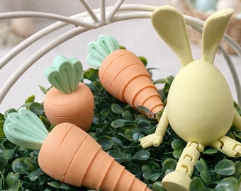 Ostern Mini Spielzeug für Kinder Mini Karotte und Häschen Ei-Set Ostern Korb Stuffers für Kinder 3D Gedruckt Fidget Spielzeug Ostern keine Süßigkeiten gefallen
