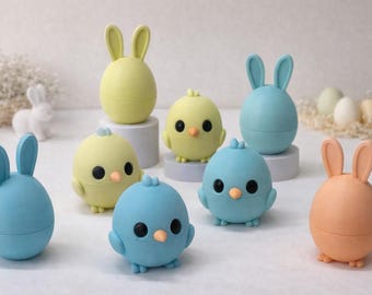 Easter Chicken Surprise Egg Fillable Easter Gift for Kids Candy Holder party favor for Easter Fillable gift for Kids 3D Printed Chicken gift
