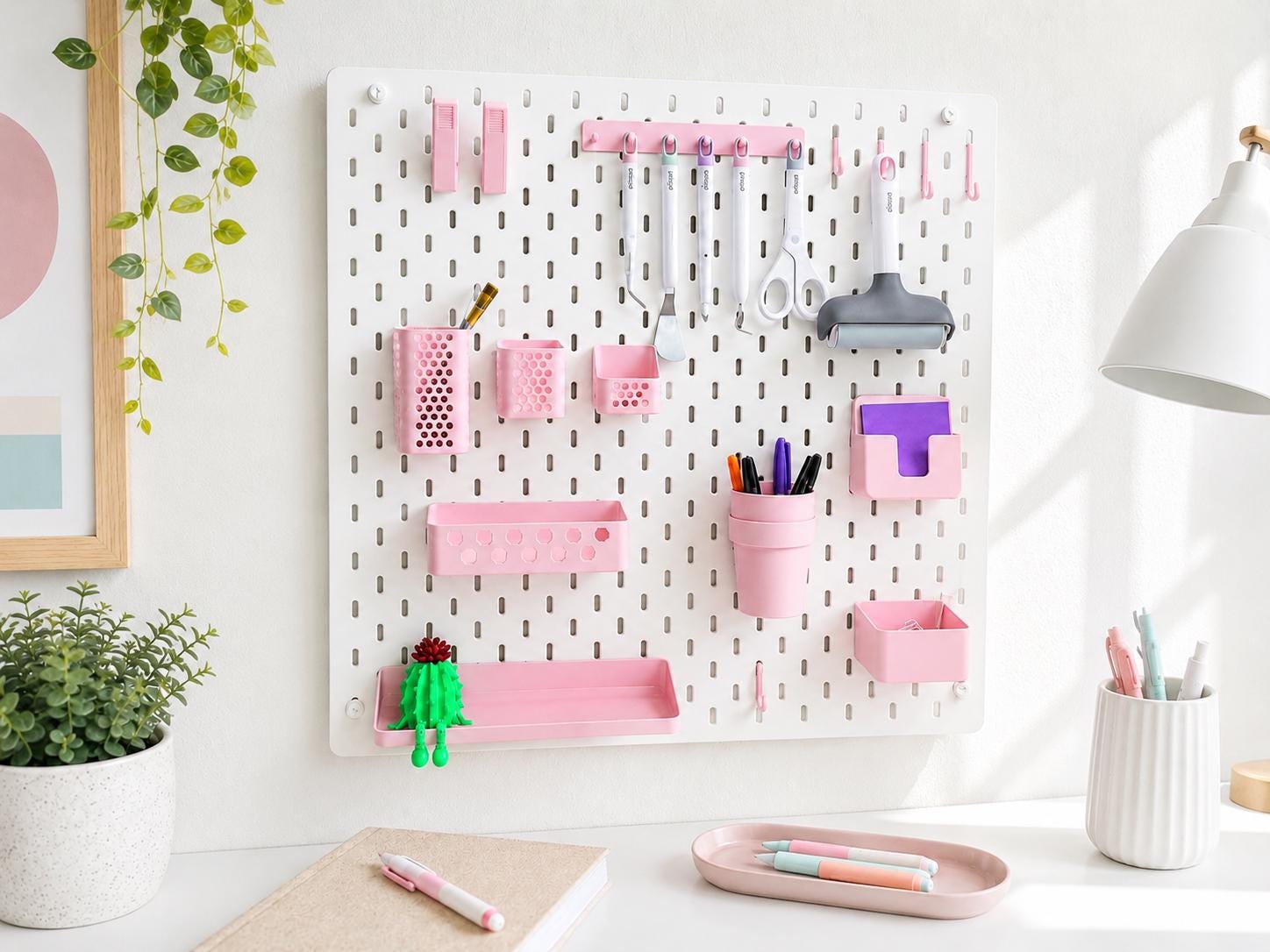 IKEA SKADIS用ペグボードアクセサリー、フックホルダー、収納ボックス 