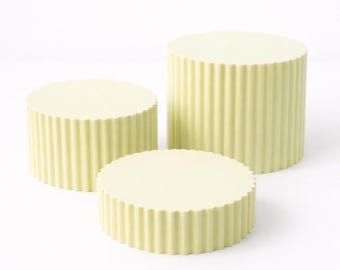 Ribbed Round Photo Prop Riser, Textured Display Pedestal for Product Photography, Flat Lay and Etsy Listing Photos