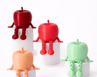 Articulated Apple Fidget Toy 3D Printed Desk Decor Cute Stress Relief Gift & Office Sensory Toy for Work or Study