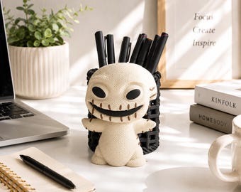 Halloween Pen Holder, Oogie Inspired Desk Organizer, Spooky Pencil Holder, Halloween Office Decor, Gothic Desk Accessory Gift