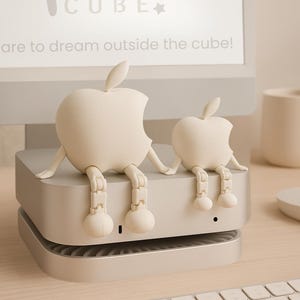 Apple Logo Buddy Gift for Mac fans Articulated Desk decor for Tech Lovers 3D Printed Apple Gift Fun Geek Office Decor Apple desk toy