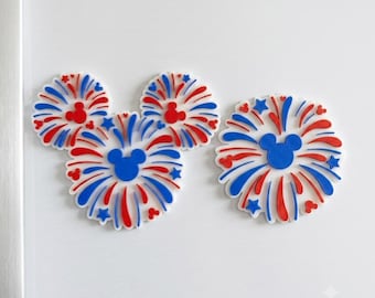Disney Cruise Door Magnets, Patriotic Mickey Fireworks Magnets, 4th of July Disney Decor, DCL Stateroom Magnets, Cruise Door Decor