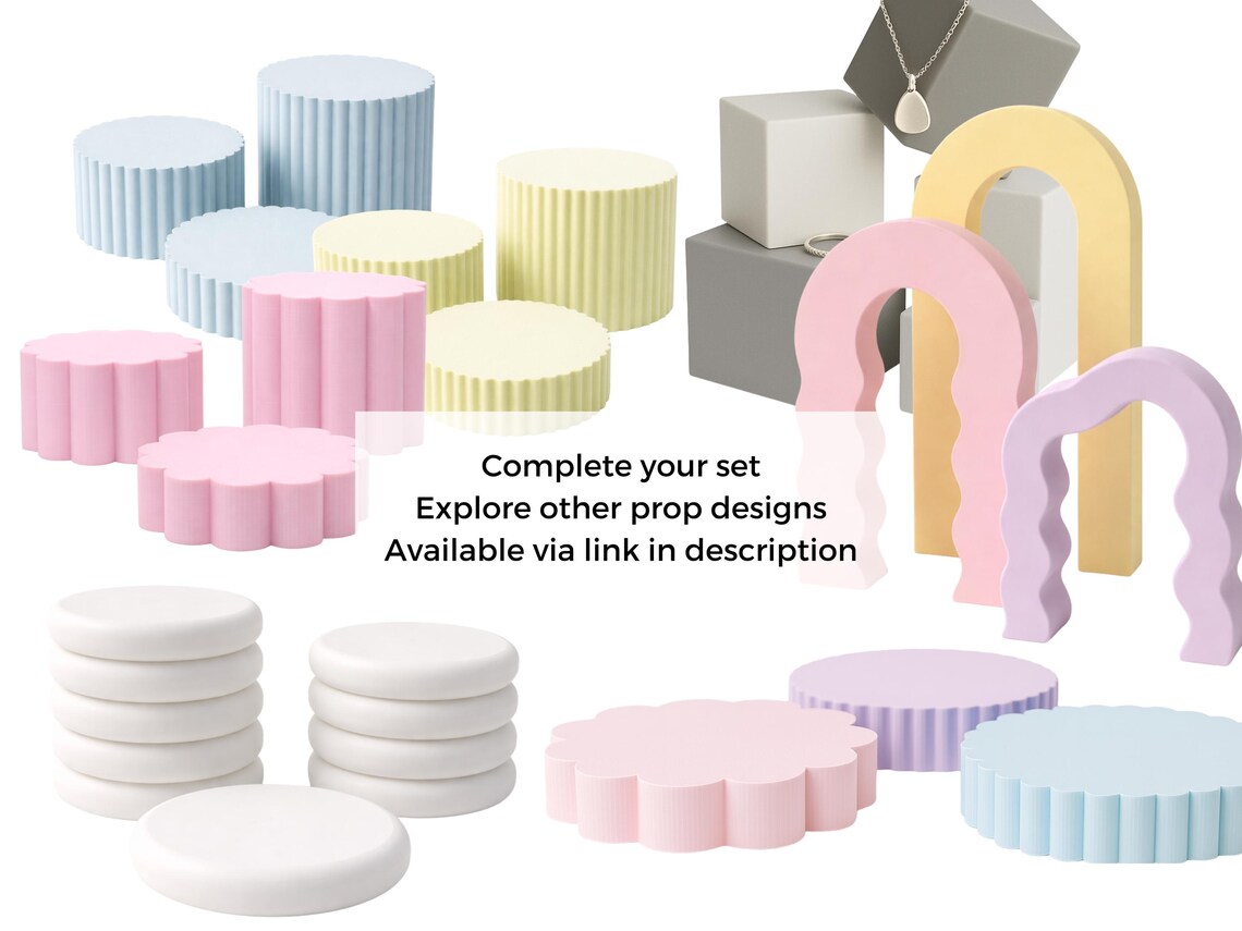 Pallet Edge Riser Flower Shaped Round Photo Prop Risers, Petal Edge Display Pedestals for ...