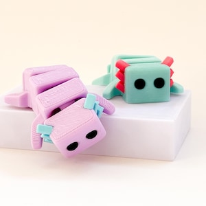 Axolotl small gift for friends Articulated Axolotl Fidget 3D Printed Sensory Toy Stress Relief Gift & Cute Desk decor for Axolotl Lover