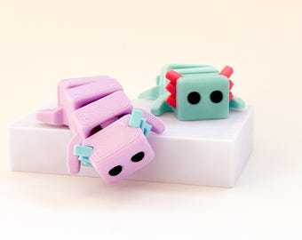 Axolotl small gift for friends Articulated Axolotl Fidget 3D Printed Sensory Toy Stress Relief Gift & Cute Desk decor for Axolotl Lover