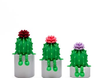 Cactus Gift for Office and Plant Lovers Cactus Articulated Buddy 3D Printed Poseable Cactus Toy Cute Desk Decor & Stress Relief