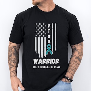 PTSD Warrior shirt, PTSD awareness tshirt, post traumatic stress disorder, veteran mental health support, PTSD anxiety depression survivor