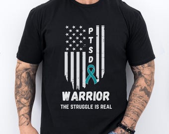 PTSD Warrior shirt, PTSD awareness tshirt, post traumatic stress disorder, veteran mental health support, PTSD anxiety depression survivor
