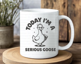 Today I'm a serious goose funny mug, funny meme coffee mug, office mug, coworker gag gift, funny gift for goose lovers, silly goose gift