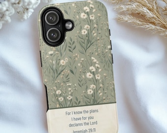 Christian bible verse phonecase, Jeremiah 29:11 For I know the plans I have for you, iPhone 17 16 15 14 13 12, Google Pixel, Samsung Galaxy