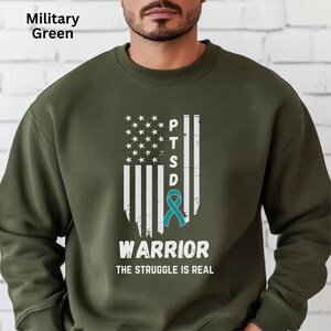 PTSD Warrior sweatshirt, awareness shirt, veteran mental health support, post traumatic stress disorder, PTSD anxiety depression survivor