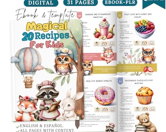 Children's Healthy Recipe eBook: Canva Template with Story (PLR eBook),healthy kids cookbook,children recipe book,healthy family meals ebook