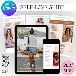 Self-love guide, self-love ebook,canva template, self-help,course creator template,coaching course,amor propio,mindfulness,pdf,plr,mrr,ebook