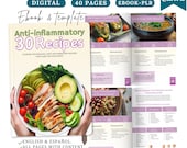 Anti-inflammatory recipes, Canva ebook, recipe ebook, healthy recipes,Canva template,wellness and health, nutrition ebook, PLR, health guide