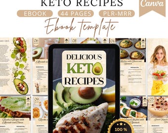 Keto recipes, keto recipes ebook,canva template,cookbook template,nutrition ebook,ketogenic diet,Low carbohydrate diet,PDF,PLR,resale rights