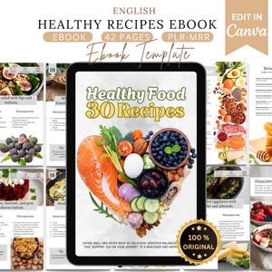Healthy food recipes,healthy food guide,Canva template,wellness and health,nutrition ebook,cookbook template,healthy cookbook,plr,ebooks,pdf