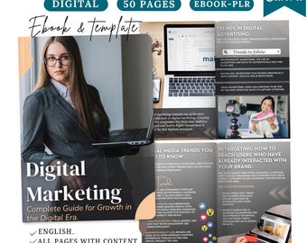 Digital Marketing Guide: Canva Template, PLR/MRR eBook,social media ebook,business ebook,online business ebook,entrepreneur ebook,
