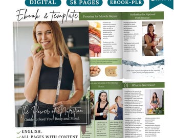 Nutrition Guide eBook: Canva Template,Health & Well-being (PLR),healthy eating ebook,wellness ebook,nutrition guide,fitness nutrition ebook