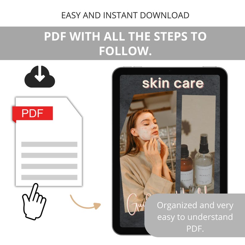 Skincare Ebook: Healthy Skin Guide - Canva Template (PDF Download),skincare Routine Ebook ...