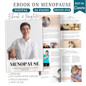 Wegweiser für die Menopause, ebook Menopause, Arbeitsbuch,Perimenopause ebook, Unterstützung der Wechseljahre,Wellness und Gesundheit ebook,Leinwandvorlage,Postmenopause