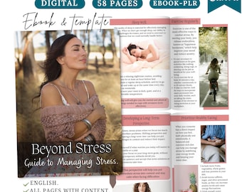 Guida alla gestione dello stress: consapevolezza e rilassamento (modello eBook Canva)