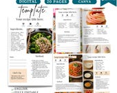 Editable recipe template,20 editable pages Canva,editable recipe page,canva recipe template,cute recipe template,family recipe template,PDF