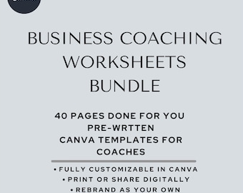 Business Coaching Worksheets Set of 40, Editable Printable Templates (Digital Download)