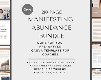 Abundance Mindset Coaching Templates: Canva Workbook Bundle (Digital Download)