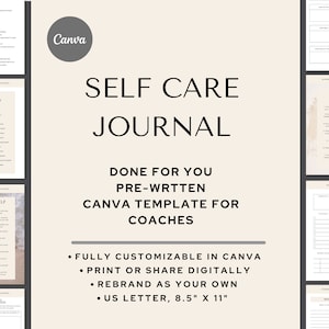 Selbstliebe-Journal Coaching Canva Template SelfCare Workbook Coaching Arbeitsblatt Selbstfürsorge Planer Coaching Business Kommerzielle Nutzung Life Coach