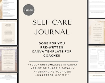 Self-Love Journal Canva Template: Coaching Workbook (PDF Download)