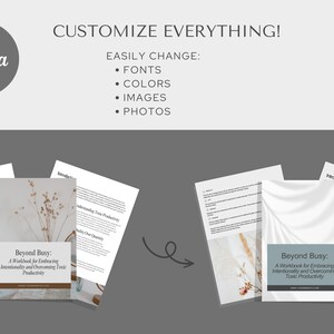 Professional development template wall art for office — contemporary beige design with guided chapter dividers and coaching content