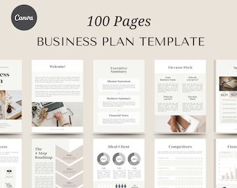 Business Plan Template Printable Workbook Digital Download