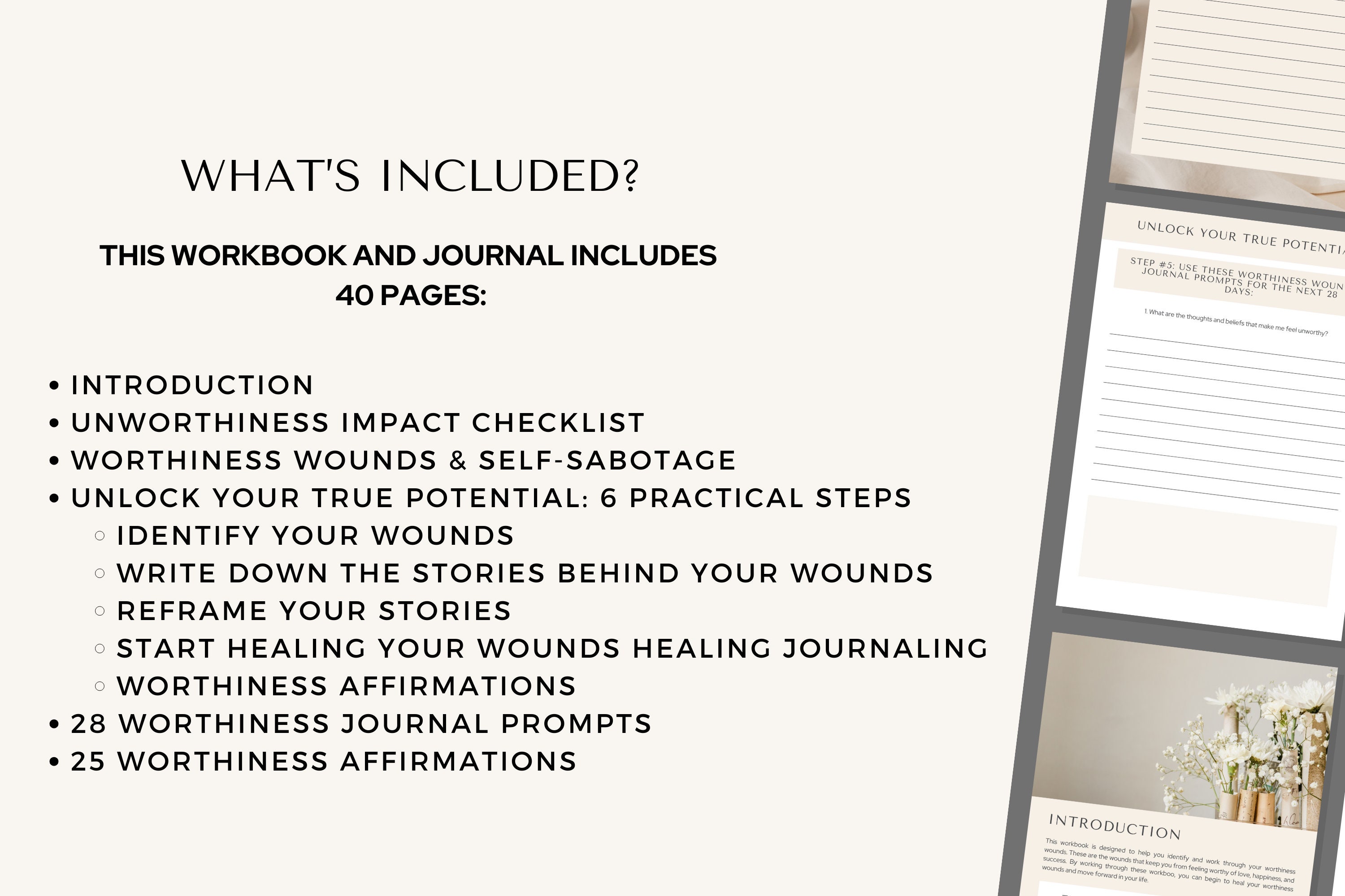 Worthiness Wounds Workbook & Journal: Coaching Canva Template (PDF) - Etsy