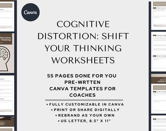 Cognitive Distortion Workbook: CBT & DBT Worksheets (Digital Download)