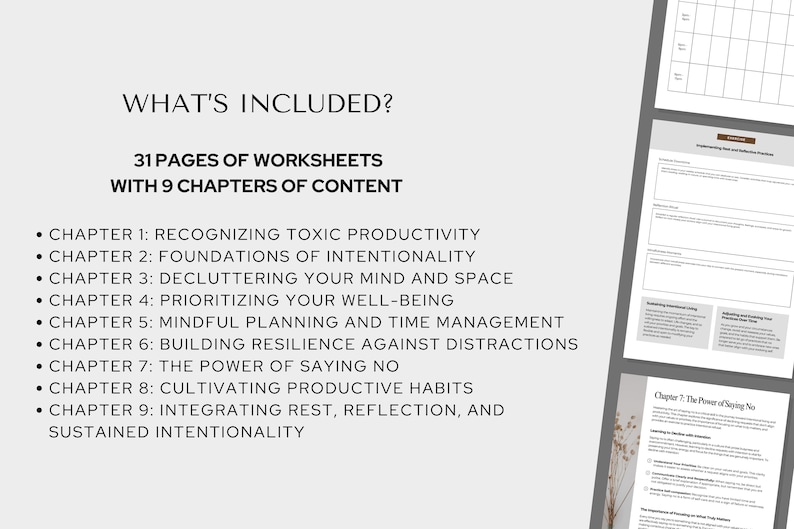 Busy lifestyle workbook digital art for den — streamlined design in soft earth tones with rebrandable coaching exercises and journaling spaces