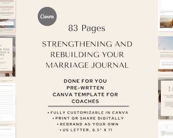 Couple's Therapy Journal: Canva Template for Coaches (PDF Download)