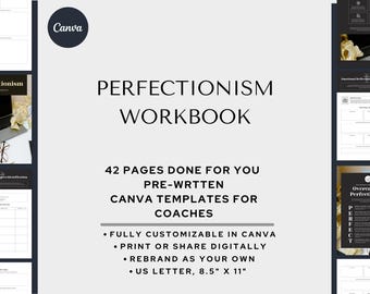 Cahier d'exercices pour le perfectionnisme : modèle Canva modifiable (téléchargement PDF)