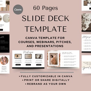 Webinar Slide Deck Canva Template: 60-Slide Business Course (PDF Download)