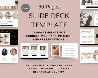 Webinar Slide Deck Canva Template: 60-Slide Business Course (PDF Download)