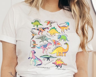 Dinosaur Shirt, Dinosaur Print Shirt, Paleontology Shirt Dino Shirt Velociraptor Shirt Trex Shirt Aesthetic Dinosaur Gift