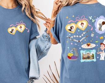 Retro 90s Coquette Bow Disney Ratatouille Remy Tee, Anyone Can Cook Quote, Paris France Gusteau's Design, Girly Disney Fan Shirt