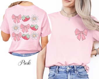 Cute Strawberry Tshirt | Summer Strawberry Shirt, Cottagecore Berries Tshirt, Strawberry Aesthetic, Botanical Garden Tshirt