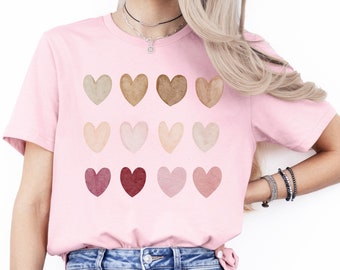 Watercolor Heart Shirt, Heart Graphic, Valentine's Day Heart Tee, Valentines Day Graphic Shirt, love shirt