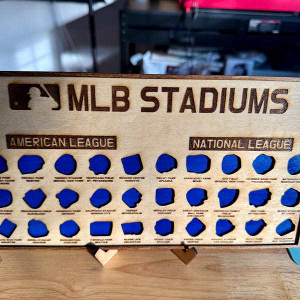 MLB Baseball Stadium Tracker Board