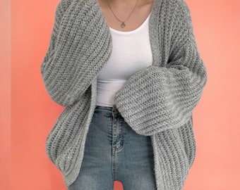 Knitted Cardigan Loose Fit Textured Cardigan Womens Clothing Knitted Clothing Cute Jumper Cute Cardigan Gift for her