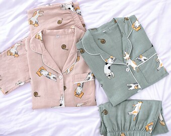 Womens Cat Pyjamas Cats Pyjama Cute Pyjama Animal Pyjama Funny Pyjama Pet Pyjama Gift For Her