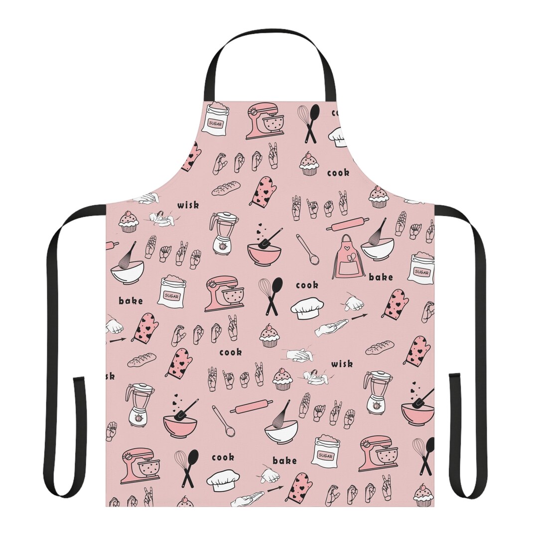 ASL 'baking' Apron AOP American Sign Language Words Like 'bake', 'cook