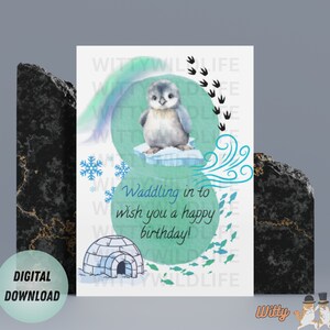 Funny Penguin Birthday Card | Printable Penguin Greeting Card | Instant Digital Download